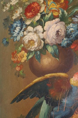Lot 76 - A painted leather screen