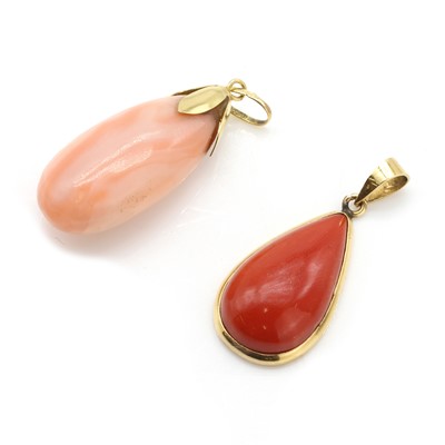 Lot 300 - Two coral pendants