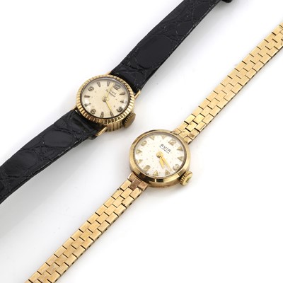 Lot 587 - A 9ct gold Avia watch and a 9ct gold Girard Perregaux watch