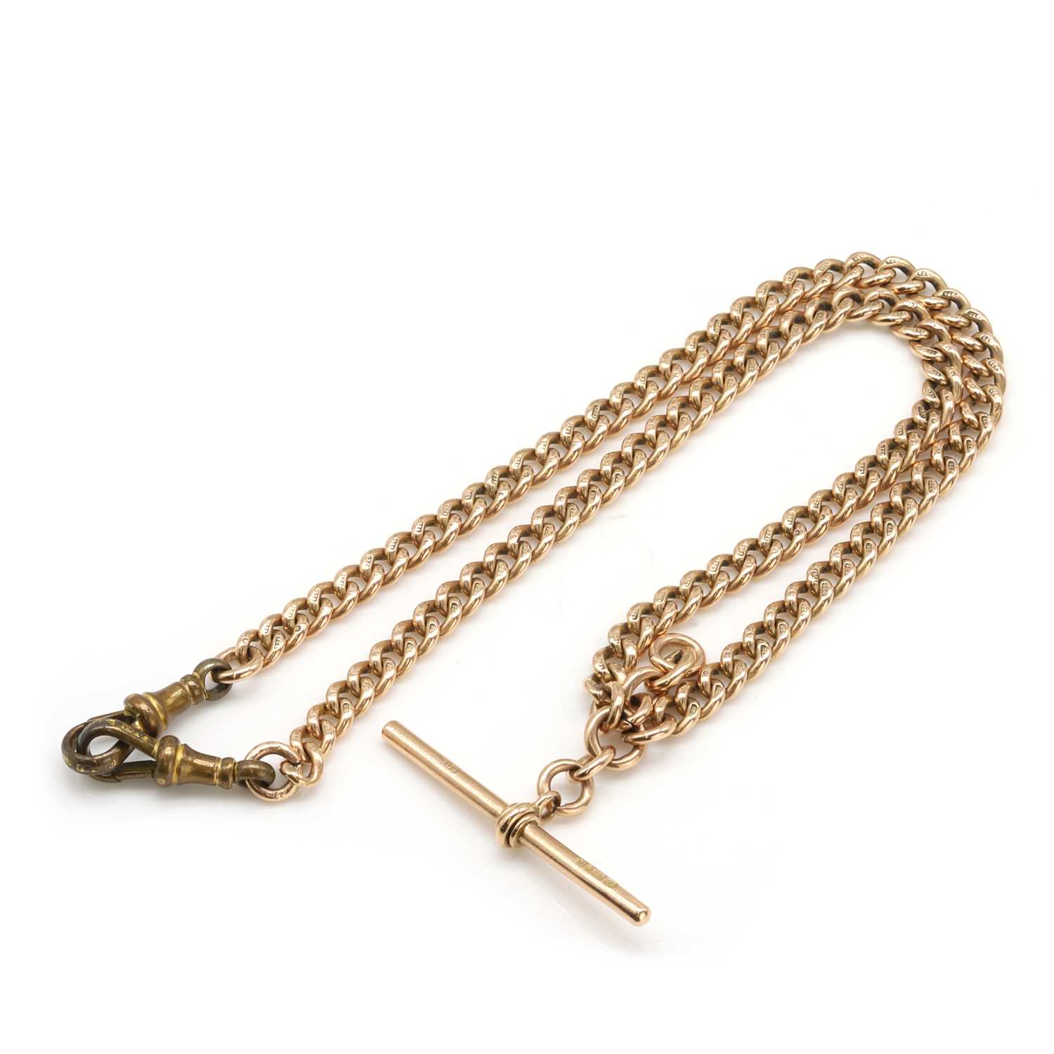 Lot 534 - A 9ct gold Albert chain