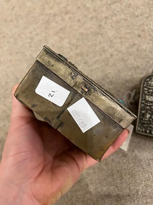 Lot 171 - Two Tibetan copper and white-metal travel shrines