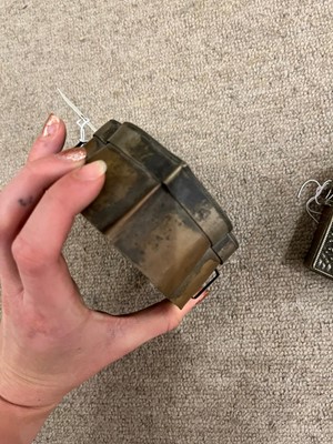 Lot 171 - Two Tibetan copper and white-metal travel shrines