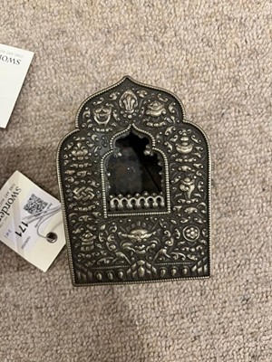 Lot 171 - Two Tibetan copper and white-metal travel shrines