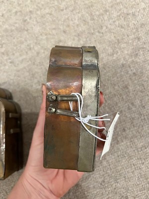 Lot 171 - Two Tibetan copper and white-metal travel shrines