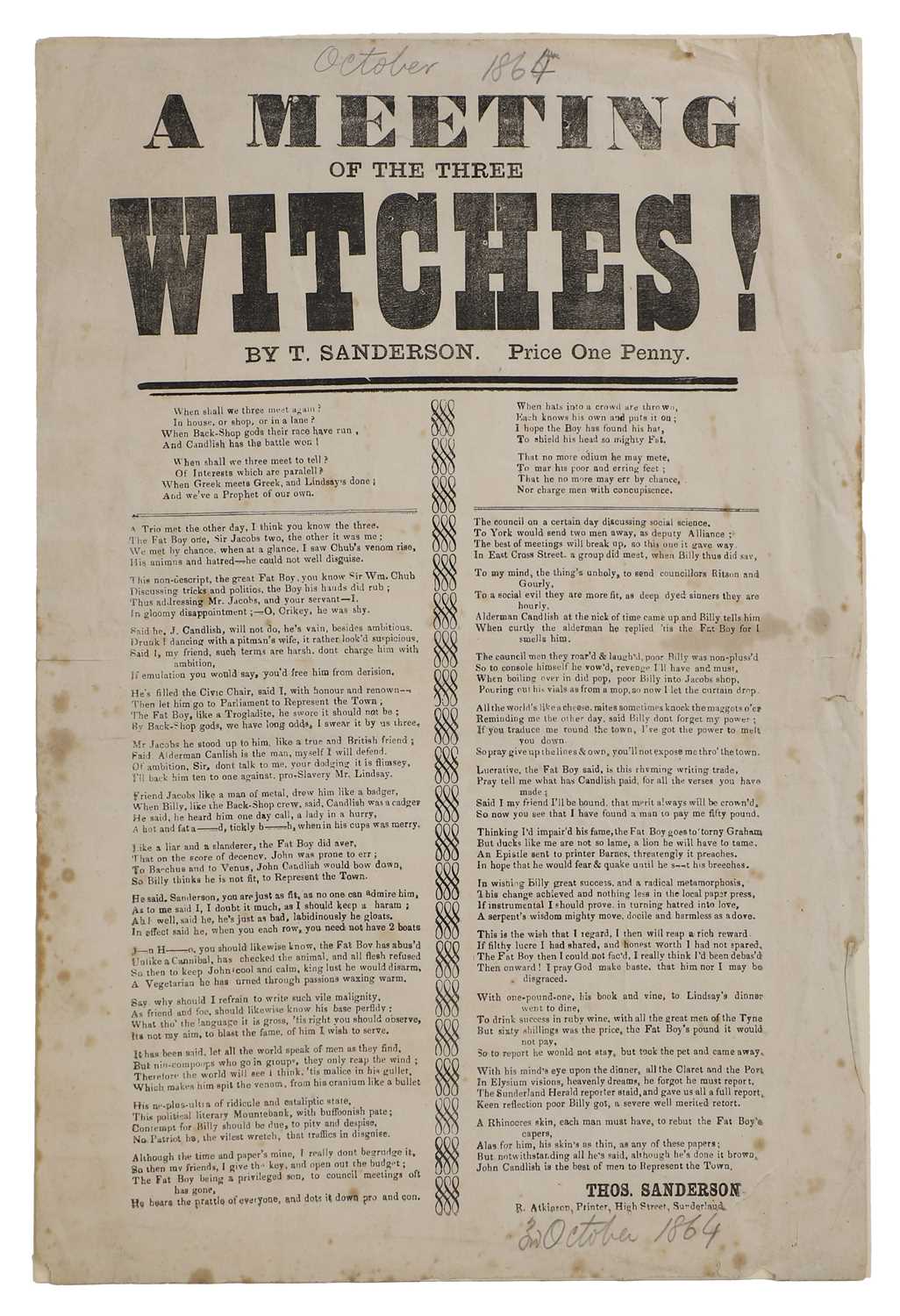 Lot 3 - A Meeting of the Three Witches!