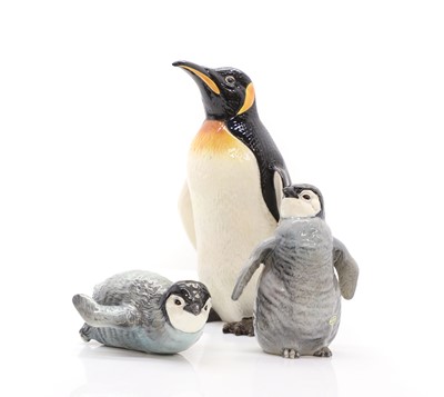 Lot 110 - A group of three Beswick penguins