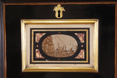 Lot 58 - A baroque ebonised fruitwood, pietra paesina, pietra dura and gilt-bronze-mounted cabinet on stand