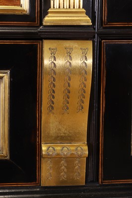 Lot 58 - A baroque ebonised fruitwood, pietra paesina, pietra dura and gilt-bronze-mounted cabinet on stand