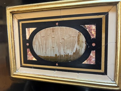 Lot 58 - A baroque ebonised fruitwood, pietra paesina, pietra dura and gilt-bronze-mounted cabinet on stand