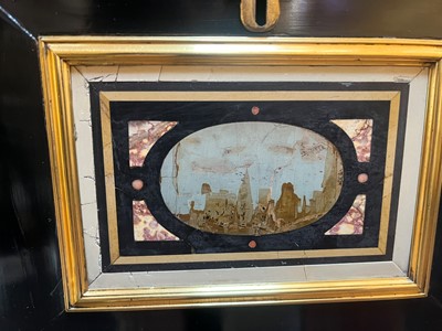 Lot 58 - A baroque ebonised fruitwood, pietra paesina, pietra dura and gilt-bronze-mounted cabinet on stand
