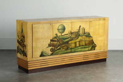 Lot 342 - A lacquered goatskin side cabinet