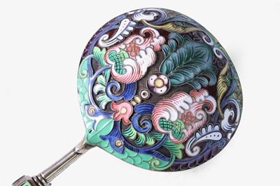 Lot 293 - Two silver-gilt and cloisonné spoons