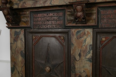 Lot 324 - A large painted cabinet