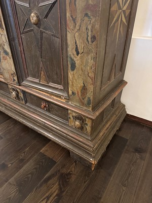 Lot 324 - A large painted cabinet