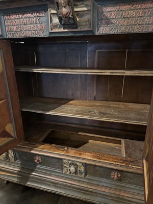 Lot 324 - A large painted cabinet