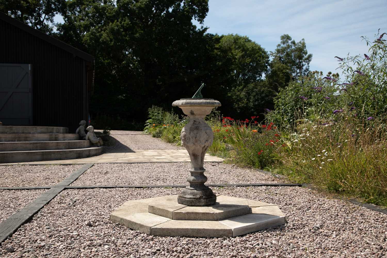 Lot 446 - A carved stone sundial
