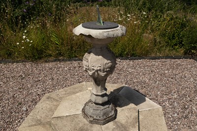 Lot 446 - A carved stone sundial