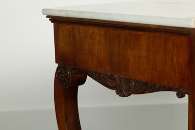 Lot 84 - A pair of walnut console tables
