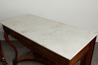 Lot 84 - A pair of walnut console tables