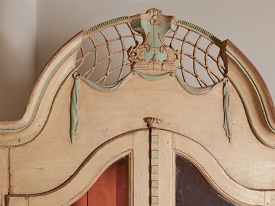 Lot 67 - A monumental painted corner cupboard