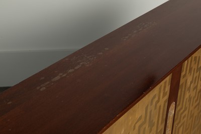 Lot 140 - A palm-veneered, redwood and ebonised cabinet