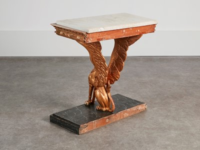 Lot 206 - An Empire carved giltwood and composition console table