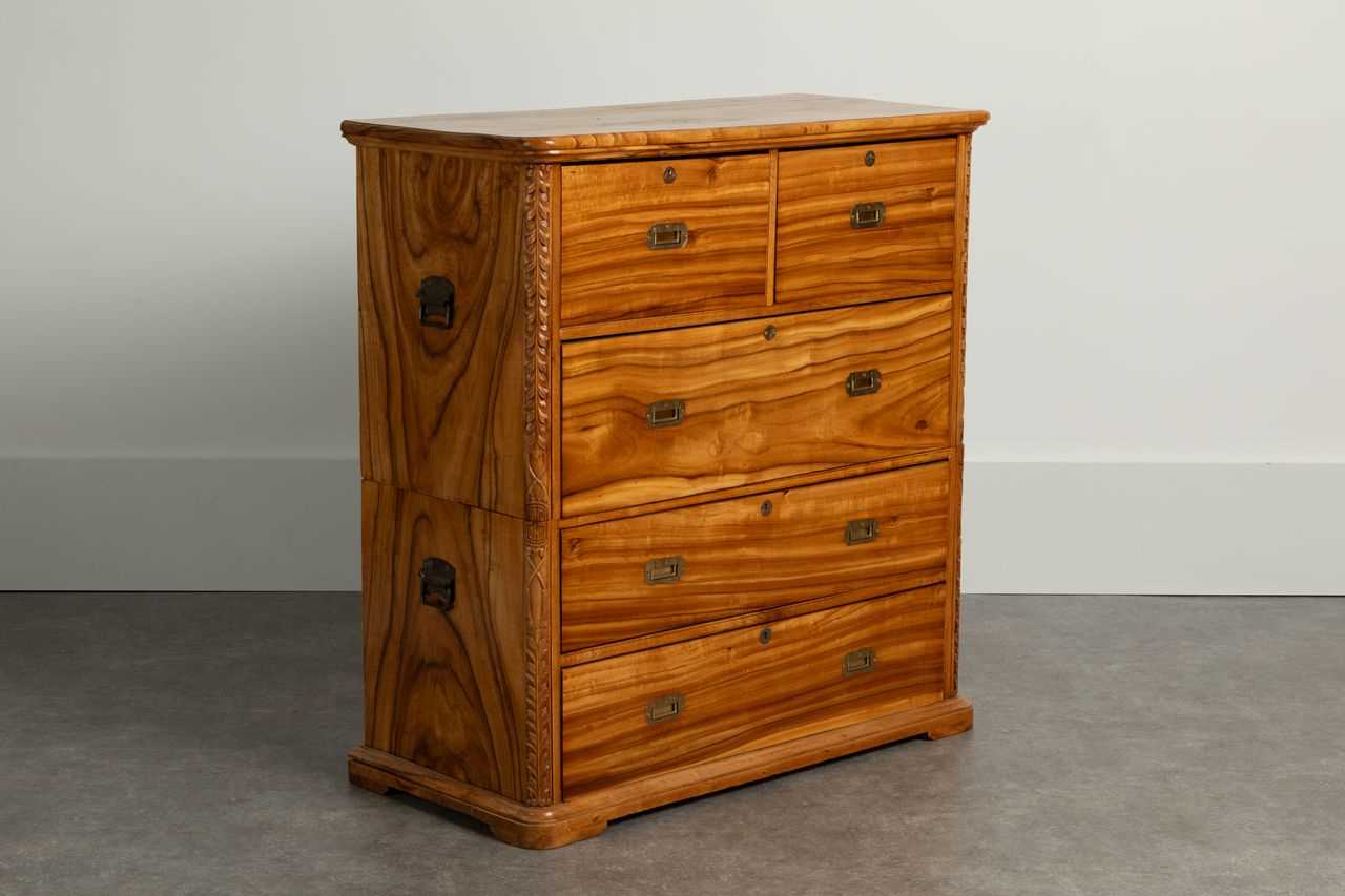 Lot 134 - A camphor wood campaign chest