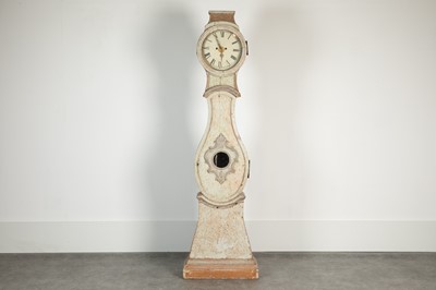 Lot 176 - A Gustavian painted longcase clock