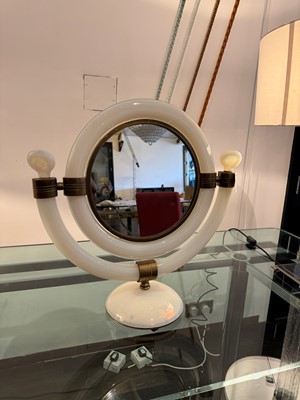 Lot 207 - An opalescent glass dressing mirror