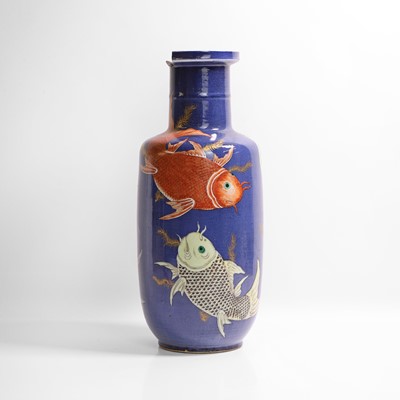 Lot 66 - A Chinese powder blue vase