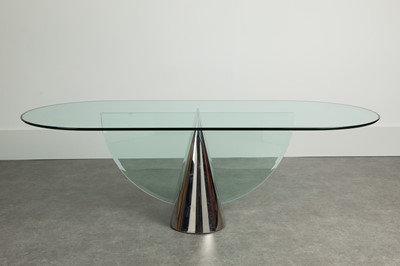 Lot 344 - A steel and glass 'Pinnacle' dining table