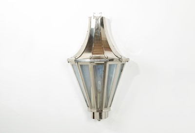 Lot 138 - A pair of nickel-plated wall lanterns