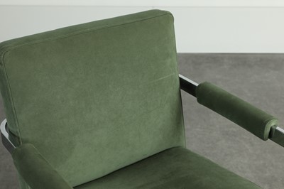 Lot 200 - A set of six steel cantilever armchairs