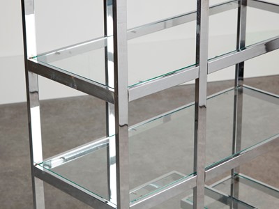Lot 17 - A steel and glass étagère