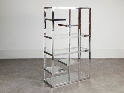 Lot 17 - A steel and glass étagère