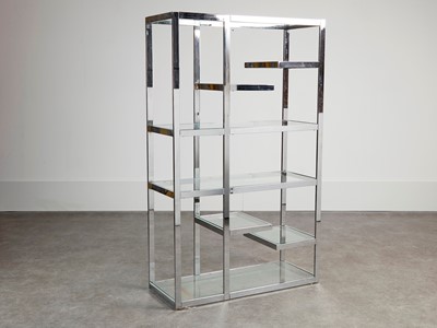 Lot 17 - A steel and glass étagère