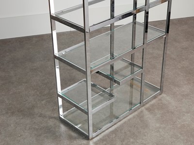 Lot 17 - A steel and glass étagère