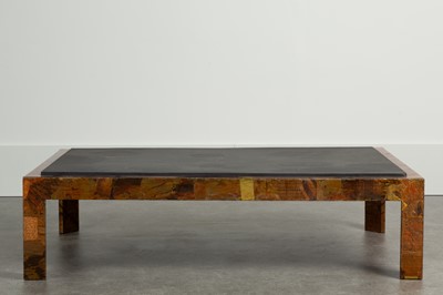 Lot 87 - A lacquered-copper and slate coffee table