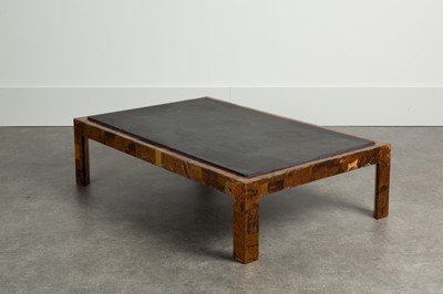 Lot 87 - A lacquered-copper and slate coffee table