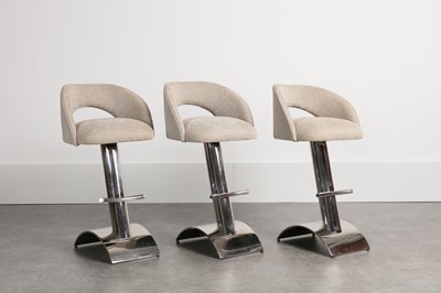 Lot 225 - Three chrome bar stools