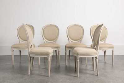 Lot 42 - A set of six salon chairs