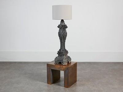 Lot 89 - A cast iron lamp base