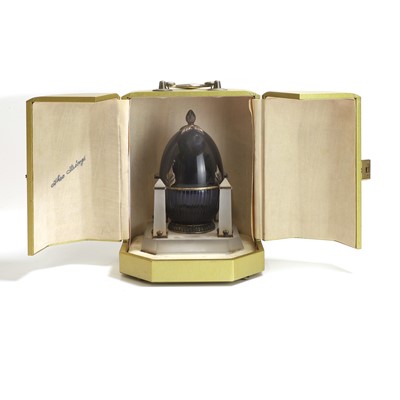 Lot 526 - A silver-gilt mounted Egg of the Covenant, by Theo Faberge
