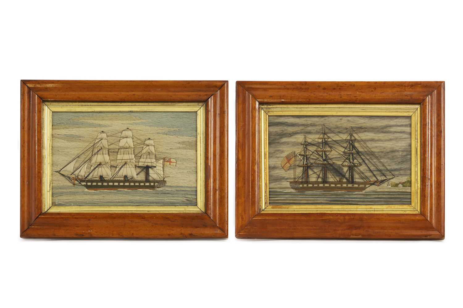Lot 462 - A near pair of woolwork pictures