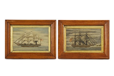 Lot 462 - A near pair of woolwork pictures