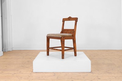 Lot 266 - A Victorian Aesthetic Movement oak side chair