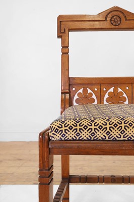 Lot 266 - A Victorian Aesthetic Movement oak side chair