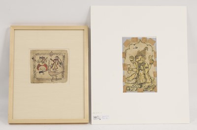 Lot 322 - Two Indian drawings of Ganesha