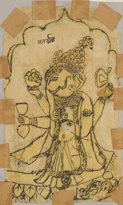 Lot 322 - Two Indian drawings of Ganesha