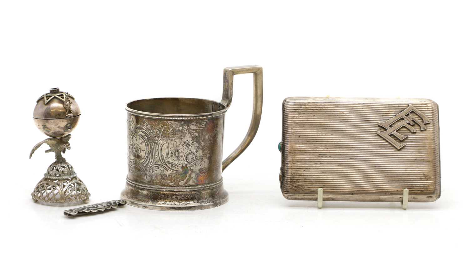 Lot 5 - A collection of Russian silver items
